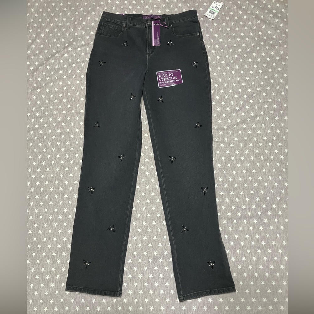 Gloria Vanderbilt Stretch Jeans Women’s 8 Black Ankle High Rise NWT Msrp$68.00